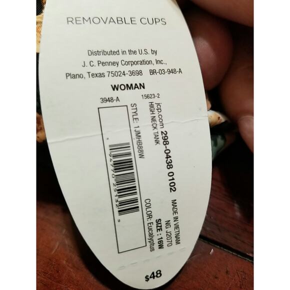 NWTs-MYNAH Swimwear Women's Plus Size 16W Leopard Print Tankini Bathing Suit Top - Picture 6 of 8